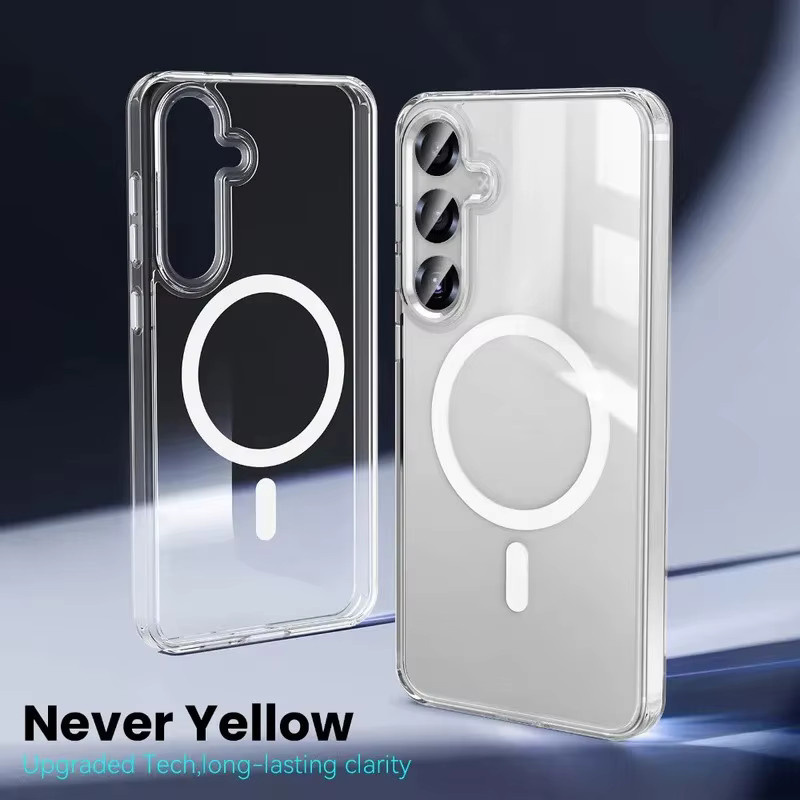 MagSafe Handyhülle für Samsung Galaxy S26 Ultra S25 Edge S24 Plus, magnetische Schutzhülle aus Acryl, transparent - Bild 2