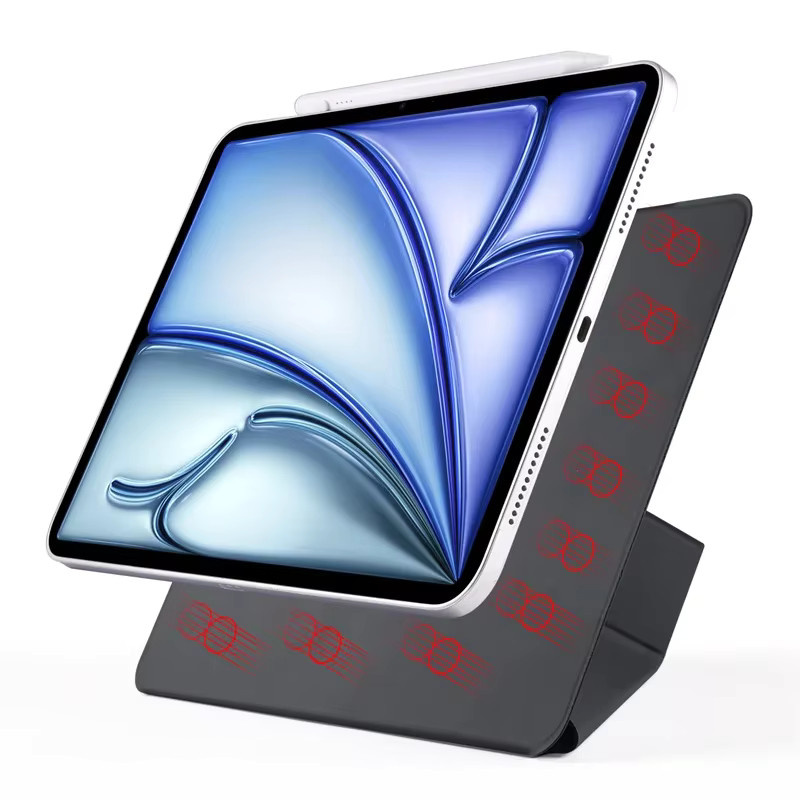 Magnetische Tablet-Hülle für Apple iPad Pro, Air und Mini in Purple, Smart Y-Folding Folio Cover - Bild 4