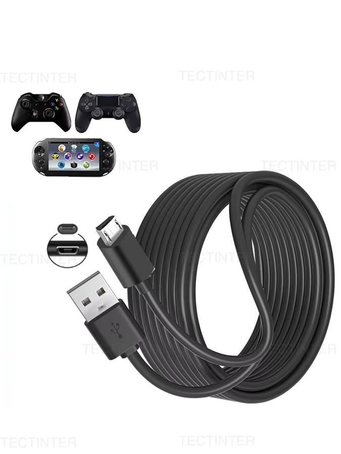 TECTINTER USB-Ladekabel in Schwarz für PS4, Xbox Controller und Android-Smartphones - Bild 5