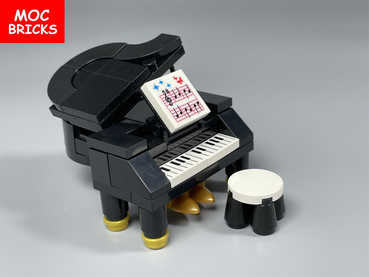 Yiran toy Konzertflügel Bausteine Musik Flügel Hausmöbel Stadt Zubehör - Bild 2