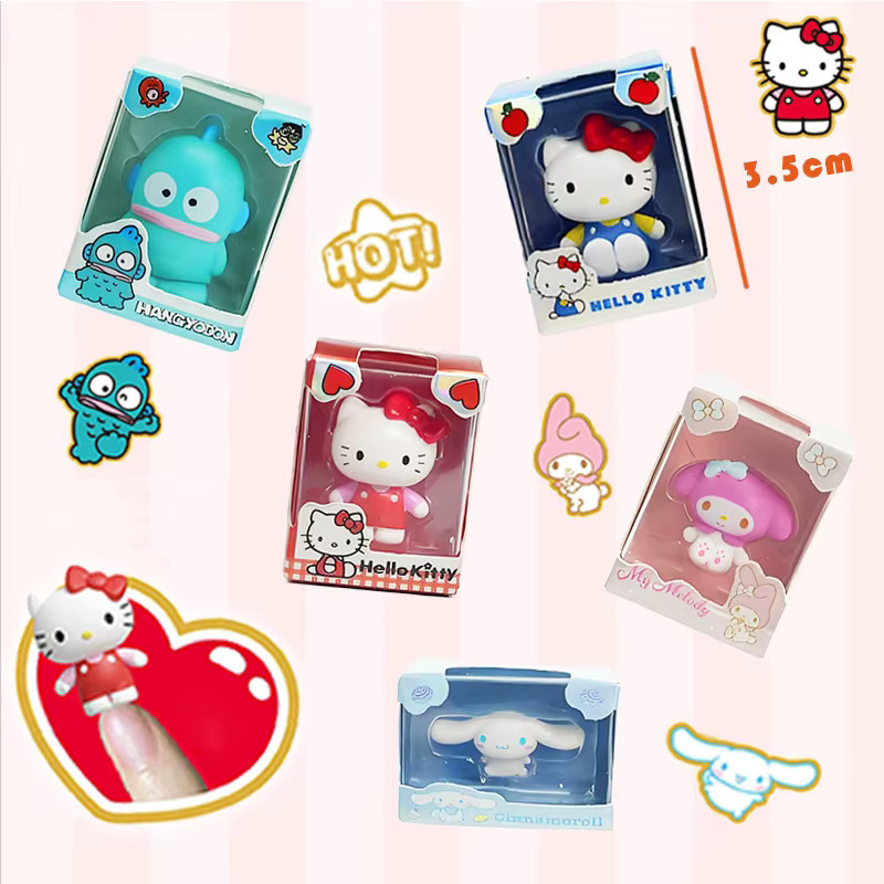 JANDOOM Sanrio Hello Kitty Pochacco Kuromi Pom Purin Cinnamon Actionfiguren, Reiskorn-Puppenmodell Blindbox-Spielzeug - Bild 3