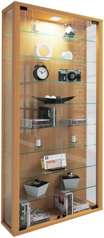 VCM Wandvitrine Vitrosa Maxi in Buche mit ESG-Sicherheitsglas, B/T/H: 59 x 18 x 113 cm - Bild 4
