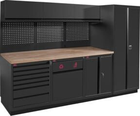 Kraftwerk Element-Kombination MOBILIO PRO 4 Hochschrank rechts in Schwarz aus Stahl - Bild 1