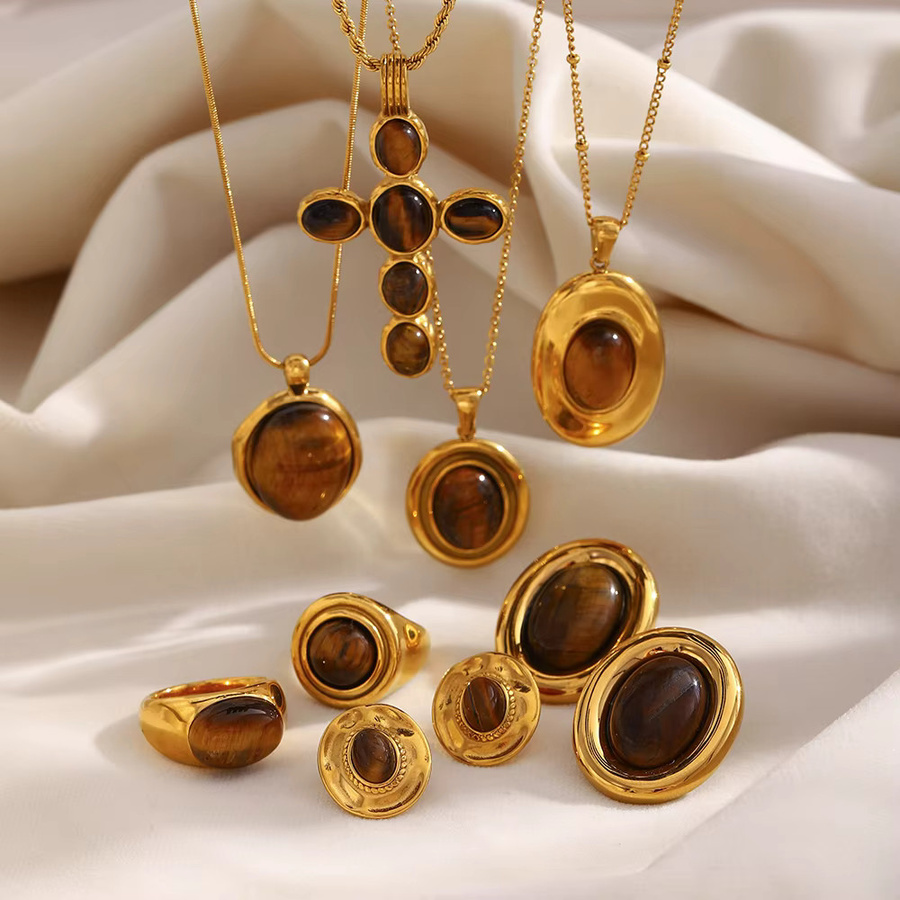 MamacitaSlay Schmuckset, 18K vergoldet Edelstahl, Naturstein, Damen - Bild 2