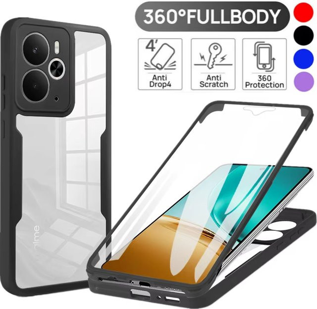 360-Grad-Ganzkörper-Displayschutzfolie und transparente, stoßfeste Handyhülle für Realme 14, Realme 15, Realme 14X und Realme 15 Pro + - Bild 1