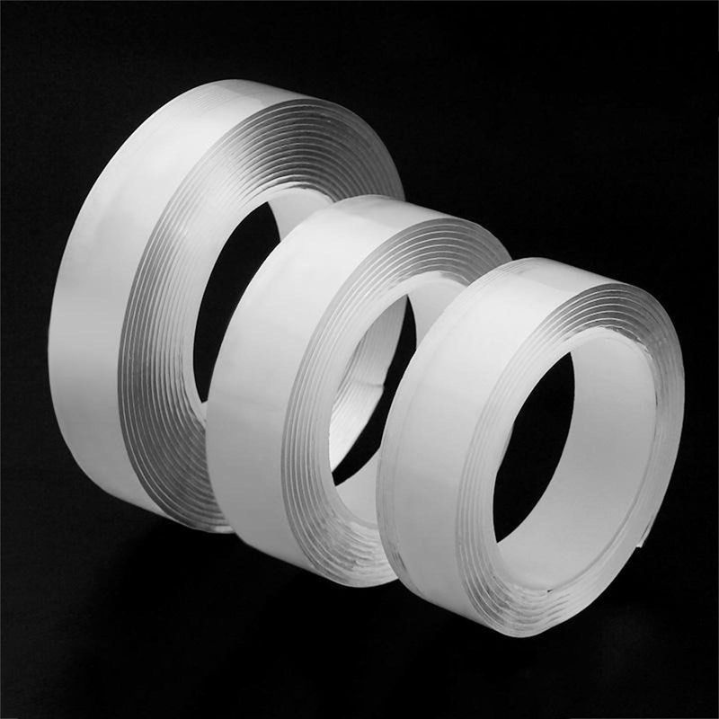TOMTOP JMS Doppelseitiges Klebeband zur Wandmontage, wiederverwendbar und entfernbar, transparent, 5 m - Bild 3