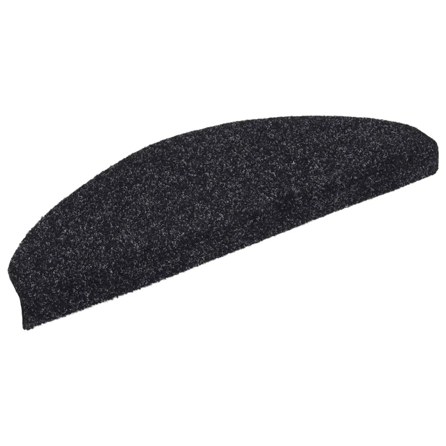 vidaXL Treppenmatten aus Nadelvlies, 5 Stück, Schwarz, selbstklebend, rutschfest und geräuschdämmend, B/T/H: 65 x 21 x 4 cm - Bild 2
