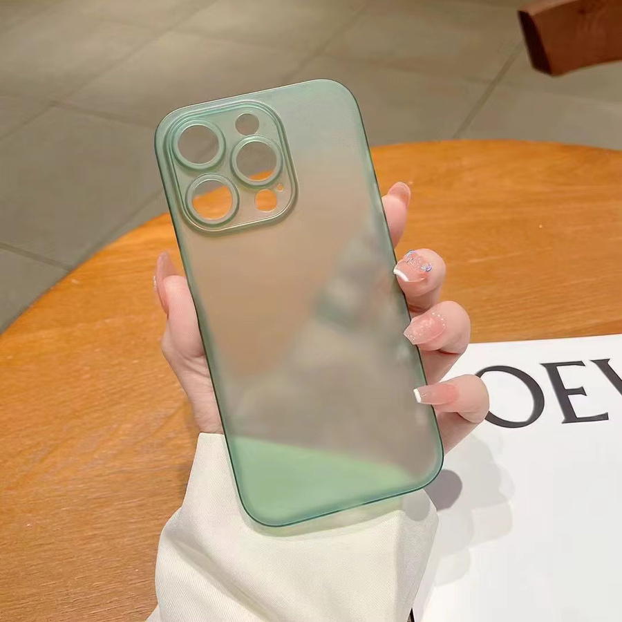 Luxus PP Matte Schutzhülle für Apple iPhone 11 12 13 14 15 16 17 Pro Max Plus in Purple und Green mit feiner Lochstruktur - Bild 1