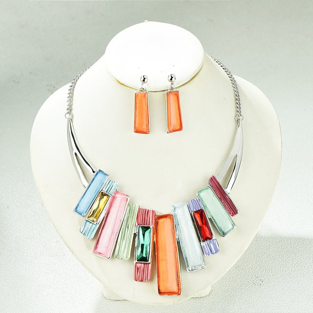 ICEYY Schmuckset, Halskette, Ohrringe, Silber, Damen - Bild 1