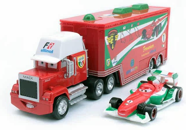 Disney Cars 2 Lightning McQueen Jackson Storm Mack Container-LKW, Diecast Modellauto, 1:55, ab 14 Jahren - Bild 1