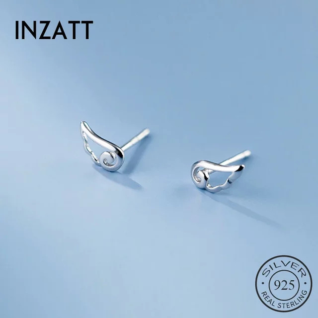 INZATT Ohrringe, 925 Silber, Flügel Stud, Damen - Bild 1