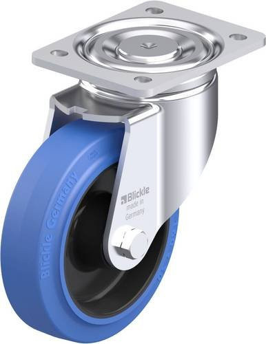 Blickle Stahlblech-Lenkrolle LH-POEV 160XR-SB in Schwarz-Blau mit 160 mm Rad-Durchmesser und 400 kg Tragfähigkeit - Bild 1