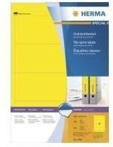 HERMA SuperPrint Aktenetiketten Gelb, 400 Stück (100 Bogen à 4 Etiketten), Breite: 6,1 cm, Höhe: 19,2 cm - Bild 1