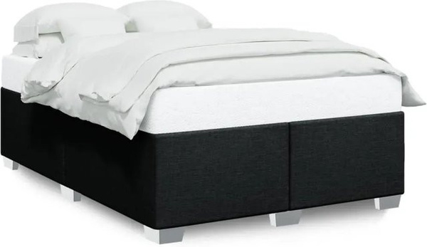vidaXL Bettgestell ohne Matratze in Schwarz mit Stoffbezug, B/T/H: 140 x 200 cm