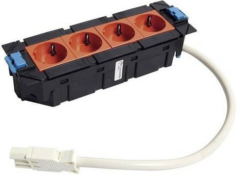 Hager Elektro-Sockelleisten-Zubehör Steckdosencontainer in Schwarz und Orange - Bild 1