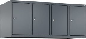 C+P Aufsatzschrank 7016/7016 mit 4 Abteilen und Zylinderschloss, Farbe Anthrazit/Grau, B: 120 cm, H: 50 cm, T: 50 cm - Bild 1