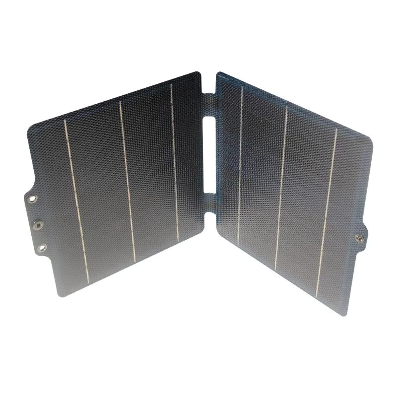 Luxuglow Faltbares Solarladegerät 10W mit USB-C und USB-A für Camping und Notfälle, Schwarz - Bild 4