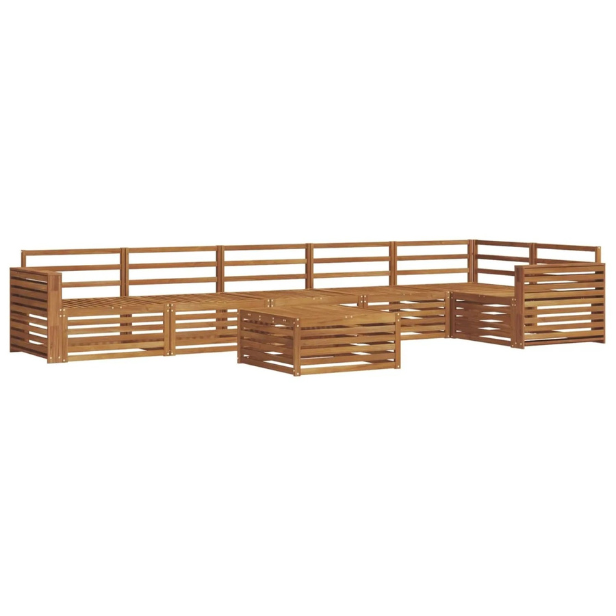 vidaXL Outdoor-Sofagarnitur 7-teilig aus Massivholz Akazie in Braun, U-Form mit Tisch und Armlehnen - Bild 2