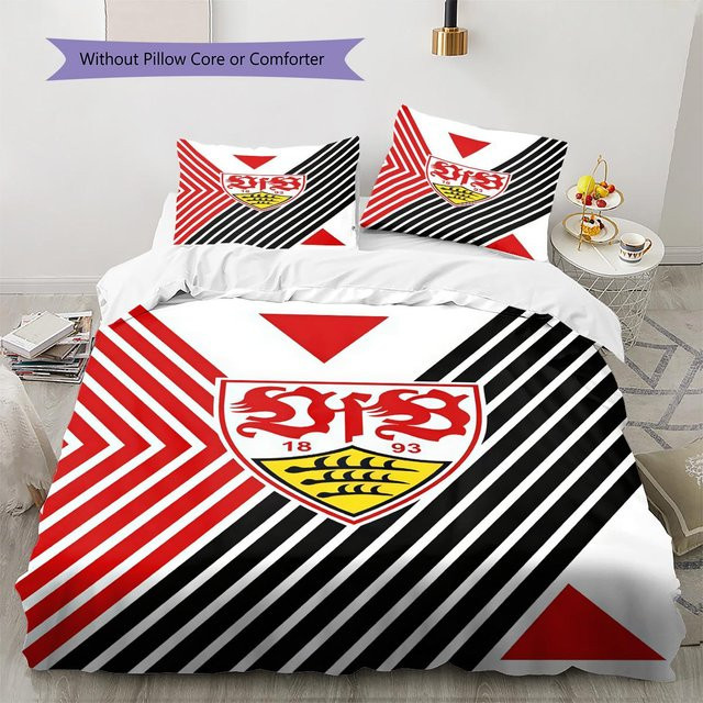 Dear YuZong Bettwäsche Set Stuttgart Fußballverein Weiß, B/H: 140 x 200 cm, bestehend aus 1 Bettbezug und 2 Kissenbezügen - Bild 1