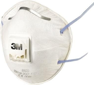 3M Cool Flow Atemschutzmaske 8822 FFP2 Partikelmaske mit Ventil, Weiß, 10 Stück - Bild 1
