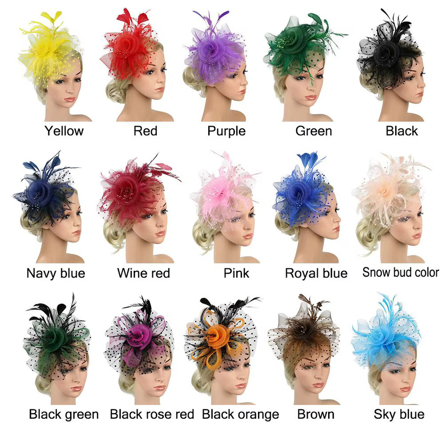 Haarschmuck Blume Mesh, Fascinator, Haarspange - Bild 3
