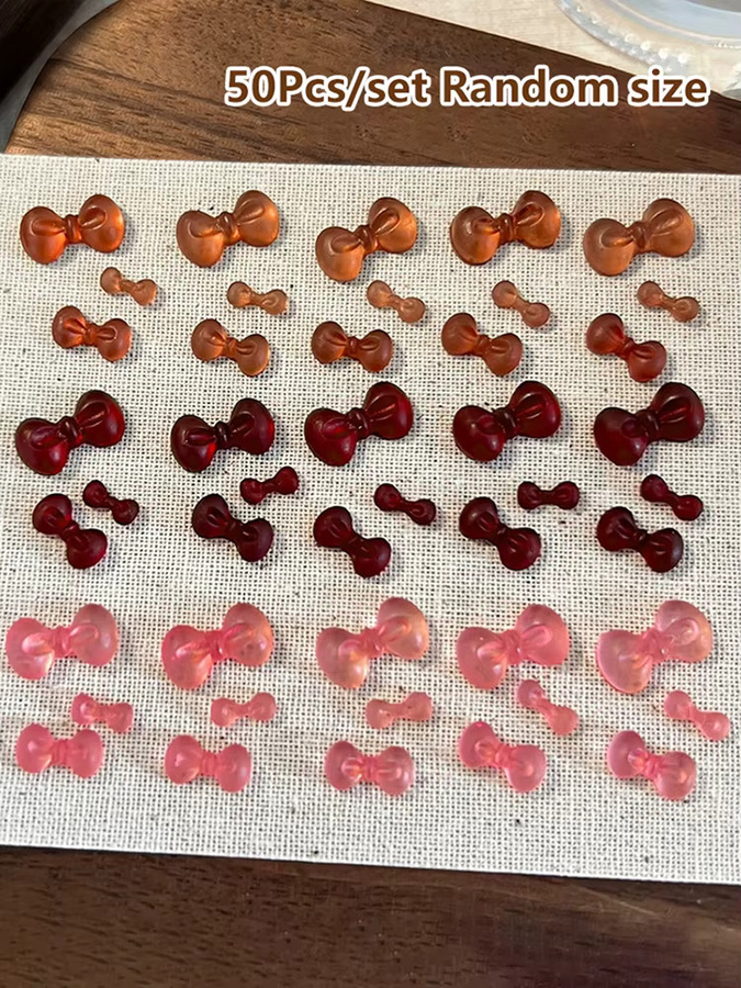HUA HUA Nageldekoration, 50 Stück, Harz Nagel Charms, Wine red, Glänzend - Bild 5