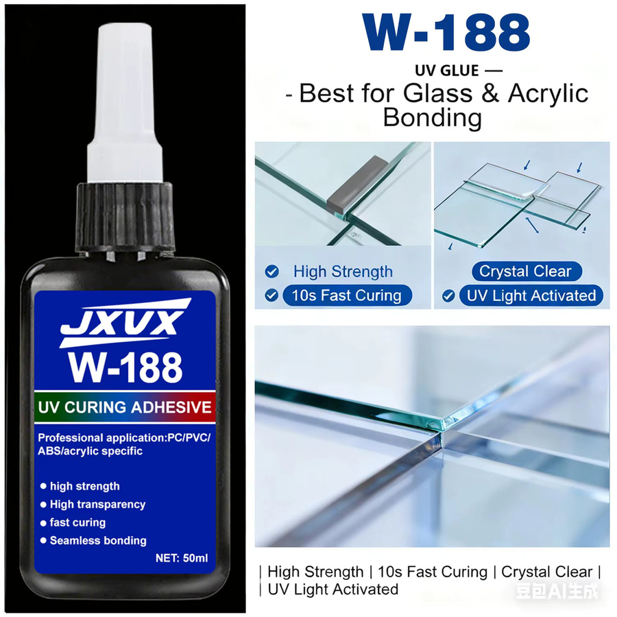 LOOLIFL UV-Klebstoff W-188 transparent, 50 g hochfester Kleber zum Kleben und Verschweißen von Glas, Metall, Keramik und ABS-Materialien - Bild 4