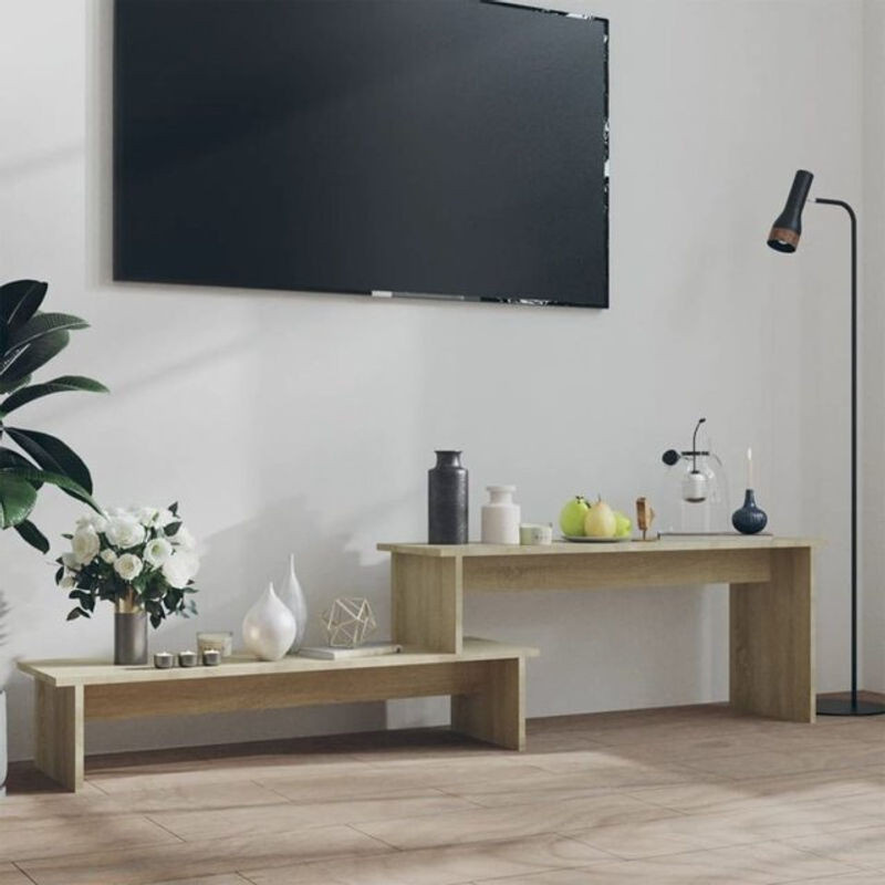 Vidaxl TV-Schrank Sonoma-Eiche in Eiche Natur aus Holzwerkstoff, B/T/H: 180 x 30 x 43 cm - Bild 1