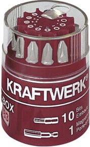 Kraftwerk Universal-Bit-Box 1/4 Zoll, 11-teilig, Rot - Bild 1