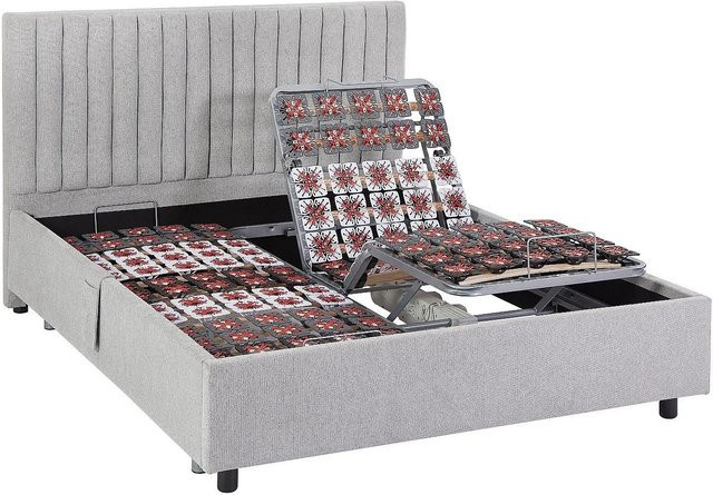 DREAMEA Bett mit elektrischem Lattenrost Nalu in Grau, B/T/H: 140 x 190 cm - Bild 1