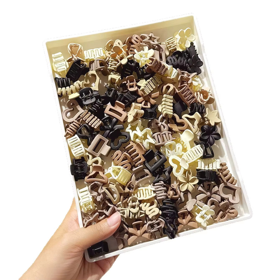 Beige kleine Clips aus Kunststoff für Mädchen als süßes Accessoire in verschiedenen Packungsgrößen - Bild 3