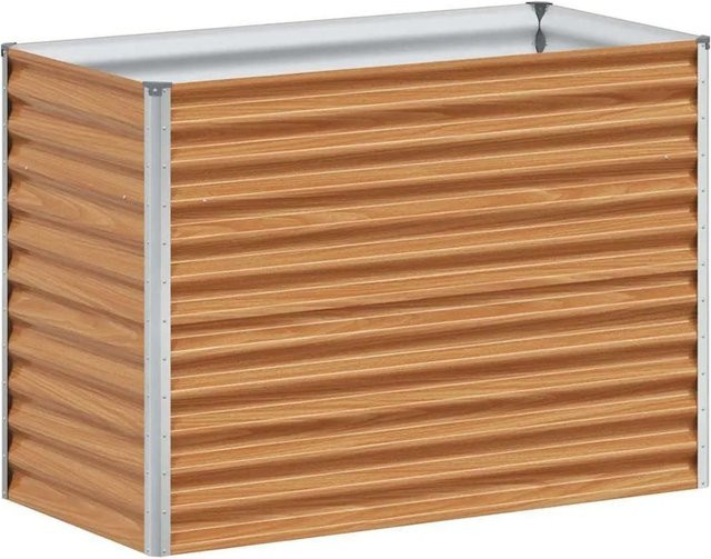 vidaXL Hochbeet aus verzinktem Stahl in Hellbraun, B: 98 cm, T: 50 cm, H: 68 cm - Bild 1