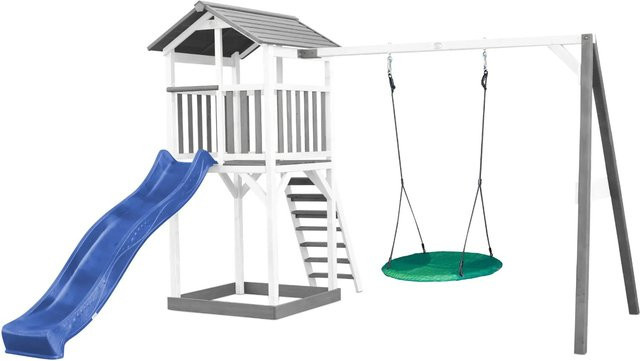 Axi Beach Tower Spielturm mit Summer Nestschaukel und Blauer Rutsche - Bild 1