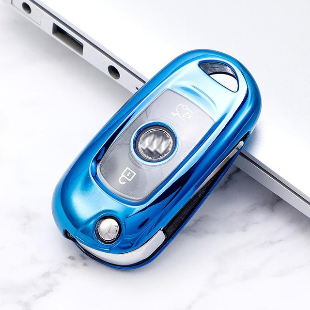 TPU Autoschlüsselhülle für Opel Vauxhall Astra K Corsa E und Buick Verano Encore GX GL6 in Blau - Bild 1