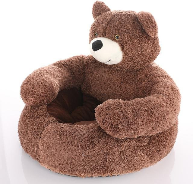 Yuyongzhi Haustierbett aus Plüsch in Kaffeebraun, warmes Hundebett und Katzenschlafmatte für Hunde und Katzen, Durchmesser: 50 cm - Bild 1