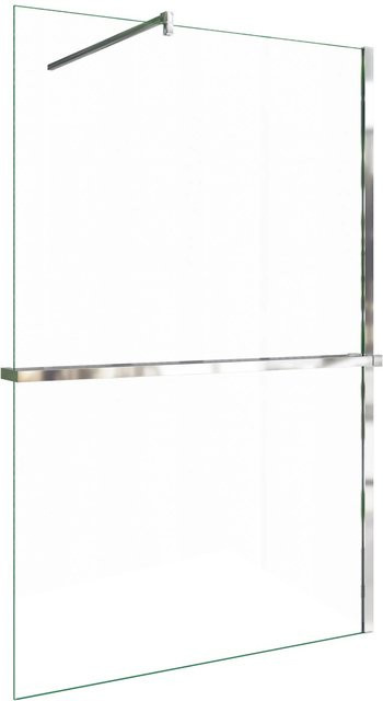 AICA Walk In Duschwand aus ESG-Glas mit Stabilisator und Duschregal, Farbe: Transparent/Silber, B: 80 cm, H: 200 cm - Bild 1