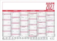 ZETTLER Tafelkalender 904 Wandkalender 2027 Monatlich in Weiß, Schwarz und Rot - Bild 1