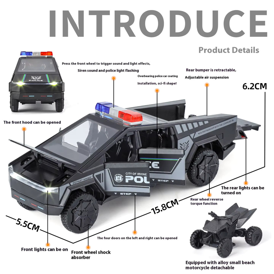 Maisto Polizeiauto-Modell, Druckguss, mit Licht und Sound - Bild 1