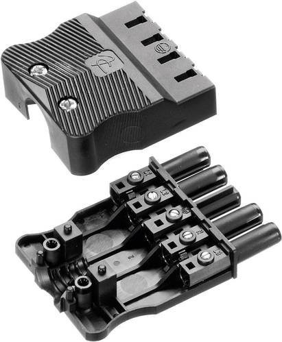 Adels-Contact Netz-Steckverbinder AC Buchse gerade, 4 + PE, 16A, Schwarz - Bild 1