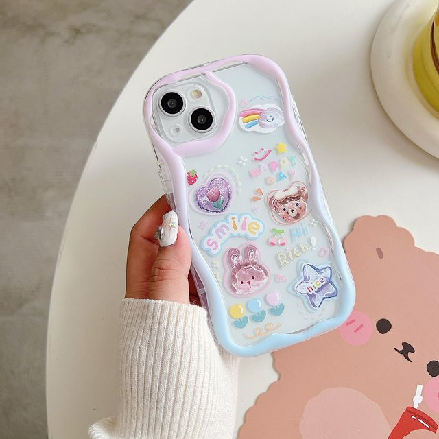 Silikonhülle mit Cartoon Bear Design für Xiaomi Redmi Note 12 11 9 10X 4G, Samsung A54 A14, iPhone 11 13 und Oppo Reno 8T, Soft TPU Bumper Cover, Mehrfarbig - Bild 1