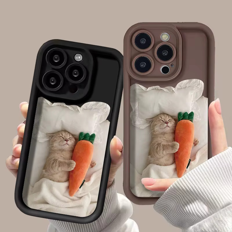 Stoßfeste TPU-Katzen-Telefonhülle für Apple iPhone in Schwarz - Bild 3