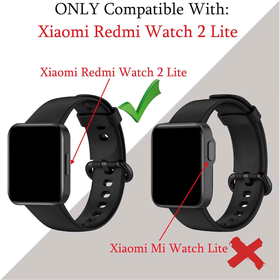 Xiaomi Uhrenarmband Silikon, Schwarz, Redmi Watch 2 Lite, Redmi Watch 2 - Bild 3