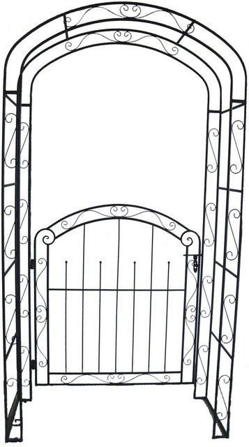 Garden Pleasure Deko-Pforte mit Rosenbogen MAYON in Rost-Optik, B/T/H: 115 x 43 x 215 cm, Stahl, braun - Bild 1