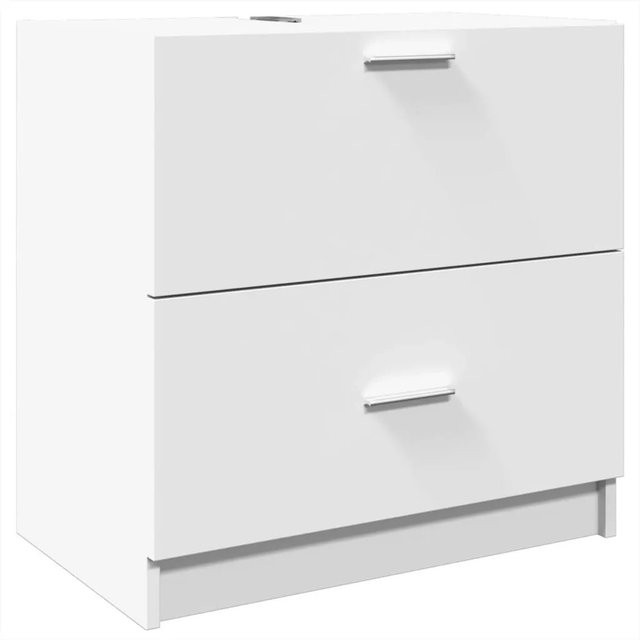 vidaXL Waschbeckenunterschrank aus Holzwerkstoff in Weiß, B/T/H: 59 x 37 x 59 cm - Bild 1