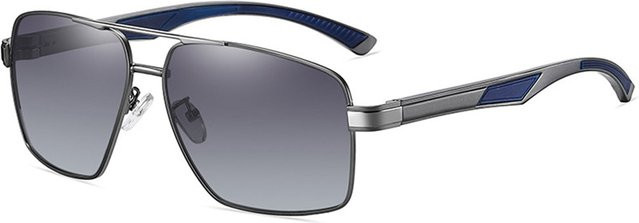 Techsuit LM001 Sonnenbrille Aviator, Herren, Vollrand, Aluminium, Grau - Bild 1