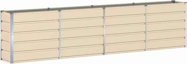 vidaXL Pflanzkübel aus Stahl in Elfenbein, B/T/H: 160 x 40 x 75 cm - Bild 1