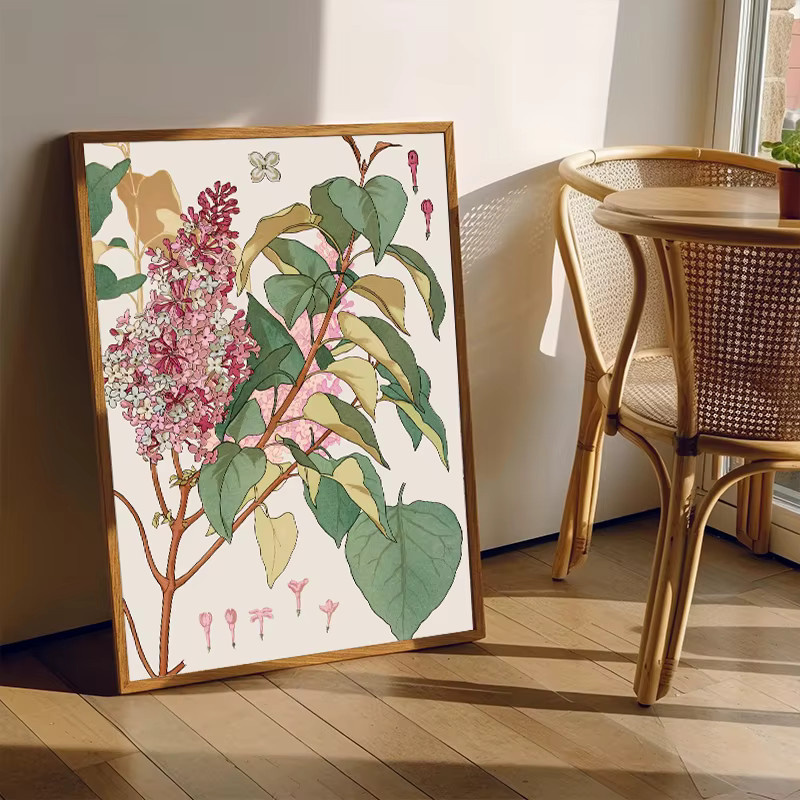 Potdemiel Art Nouveau Botanische Illustration Glyzinien Leinwandbilder Set in Mehrfarbig - Bild 2