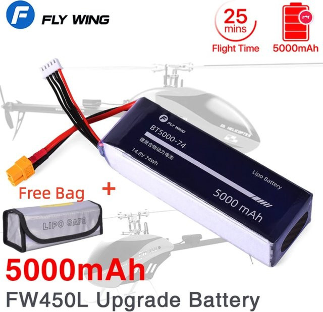 Tattu Fly Wing FW450L LiPo Akku 5000mAh 4S 14.8V 35C mit XT60-Stecker in Schwarz - Bild 1