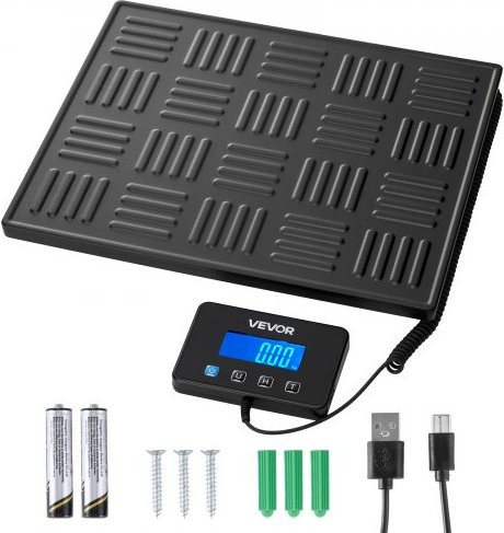 VEVOR Digitale Plattformwaage mit doppelter Genauigkeit 20 g/100 g, 300 kg Tragkraft, LCD-Display und Hold-/Tara-Funktion inklusive Batterie und Ladekabel - Bild 1