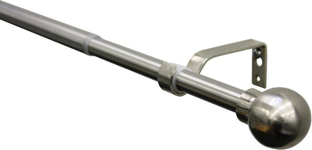 Gardinia Gardinenstangen-Set Kugel in Edelstahloptik, Farbe Silber, Durchmesser: 16 mm und 19 mm, Länge: 190 cm bis 340 cm - Bild 1